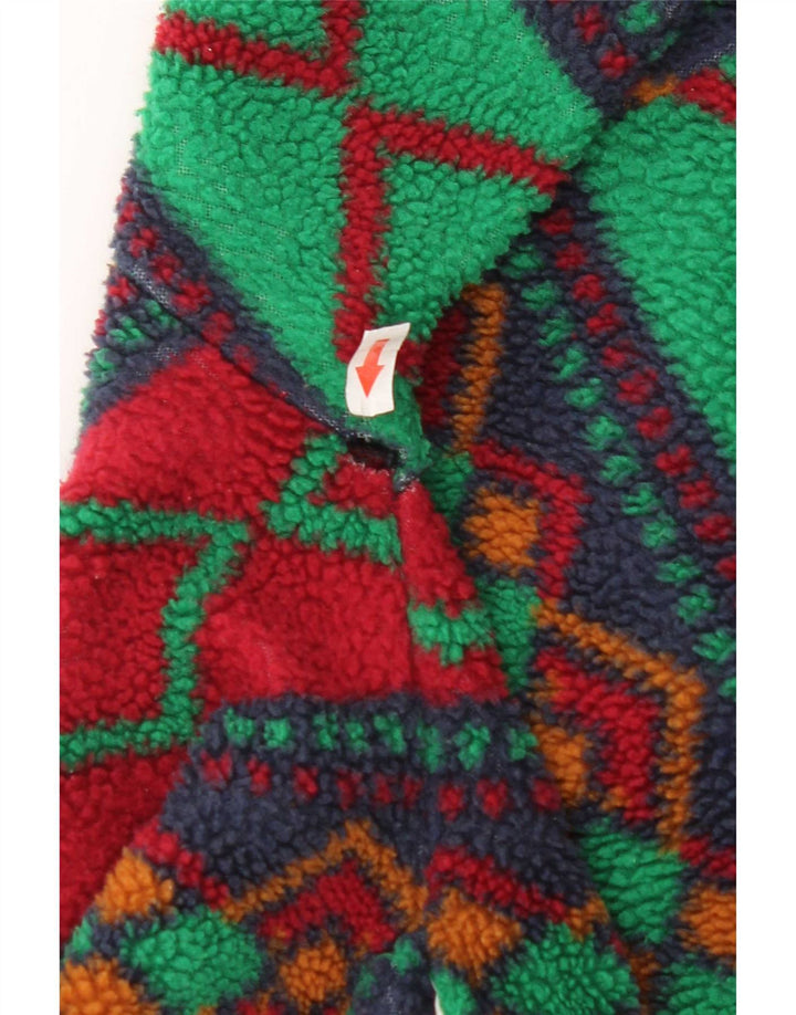 vintage Mens Fleece Jacket UK 42 XL Multicolore Géométrique