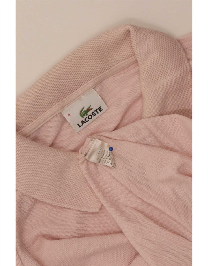 Lacoste Polo à manches longues pour homme Taille 4 Coton rose moyen