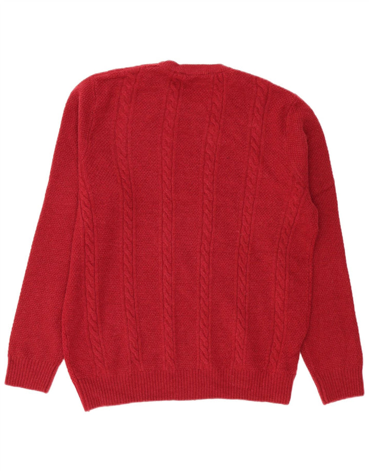 Crew Clothing Pull à col rond pour homme en laine d'agneau rouge Taille L