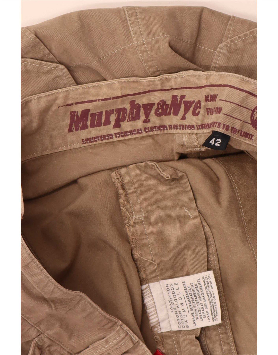 Murphy & Nye Pantalon cargo droit pour homme W42 L32 Beige