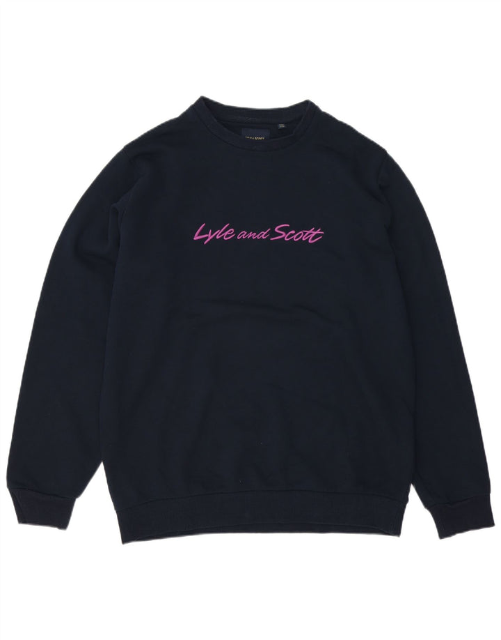 Lyle & Scott Sweat-Shirt Boxy Graphic Homme Bleu Marine Moyen Coton