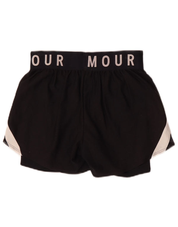 Under Armour Short de Sport Heat Gear Femme UK 4 XS Noir Colorblock