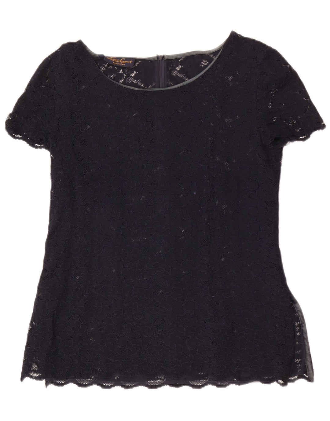 Luisa Spagnoli Chemisier en dentelle pour femme IT 46 Large Bleu marine