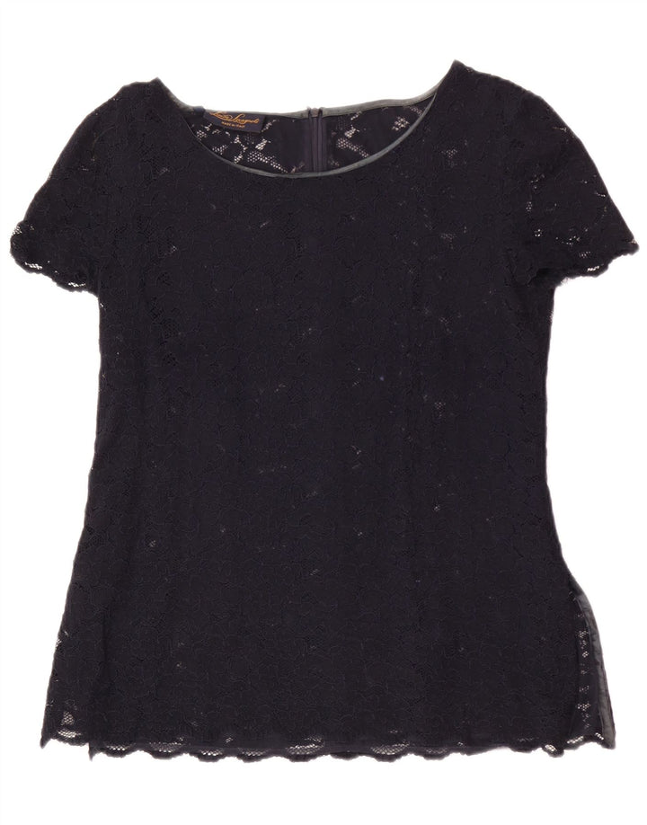 Luisa Spagnoli Chemisier en dentelle pour femme IT 46 Large Bleu marine