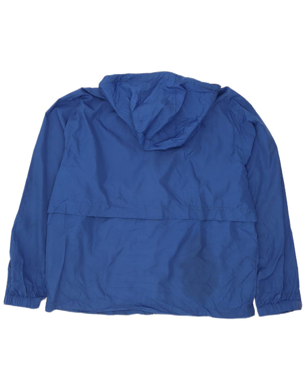 Eddie Bauer Veste de pluie à capuche pour homme UK 38 Bleu moyen Polyester