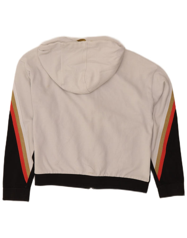 GAS Pull à capuche zippé pour femme UK 14 en coton color block noir moyen