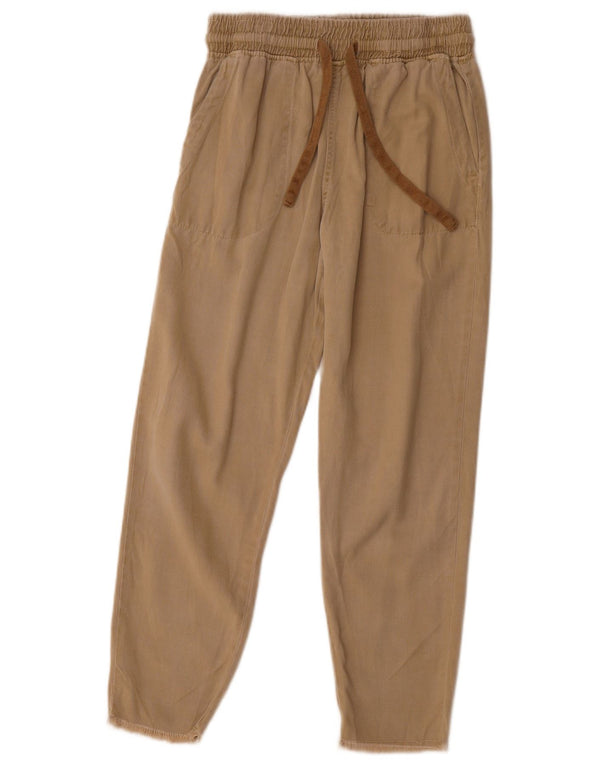 Zara Pantalon court slim pour femme XS W24 L25 Beige Lyocell