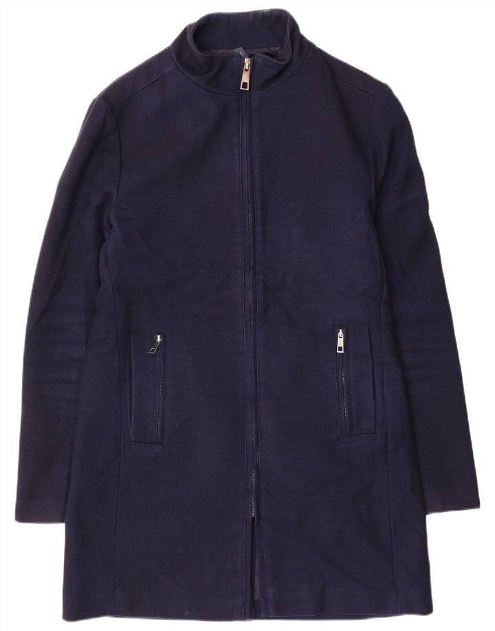 ZARA Manteau Homme UK 40 Large Bleu Marine Polyester