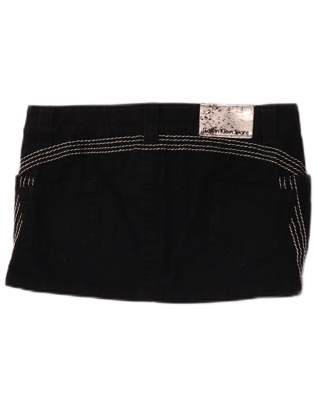 Calvin Klein Mini jupe en jean W26 pour femme en coton noir