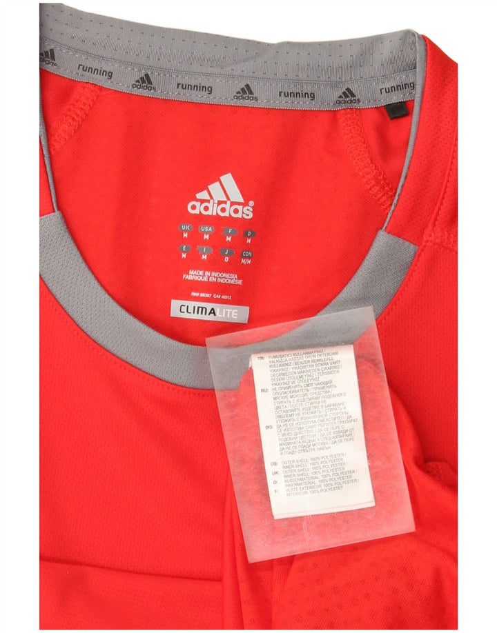 ADIDAS Haut Climalite à manches longues pour homme en polyester rouge moyen