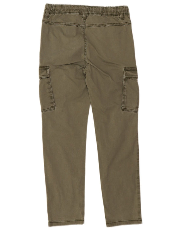 Benetton Pantalon Cargo Slim Garçon 8-9 Ans Large W24 L23 Kaki Coton