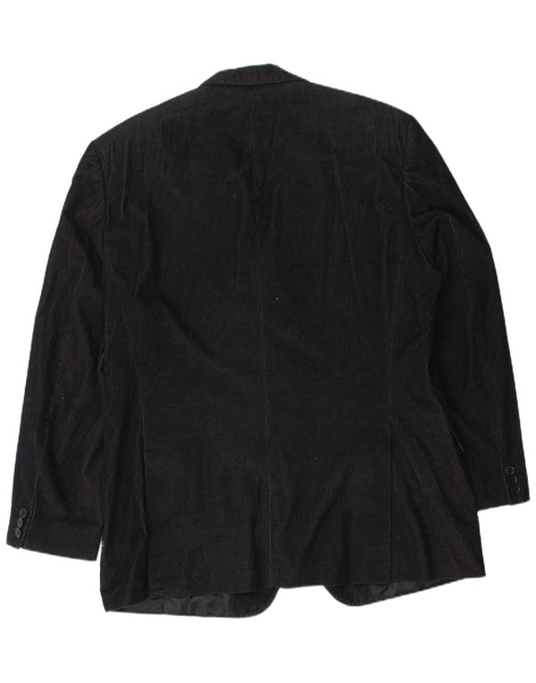 Hugo Boss Veste blazer en velours côtelé à 2 boutons pour homme EU 54 2XL Coton noir