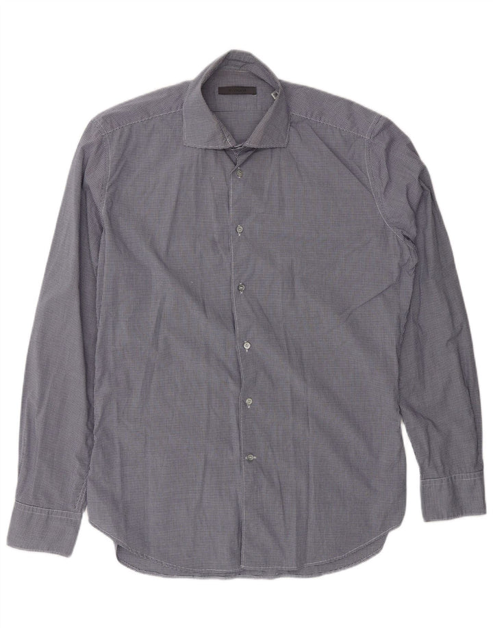 SIVIGLIA Chemise Homme Taille 40 15 3/4 Moyen Bleu Marine Vichy