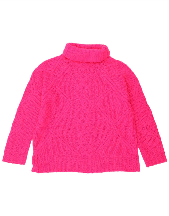 Oasis Pull surdimensionné à col roulé pour femme UK 10 Petit Acrylique Rose