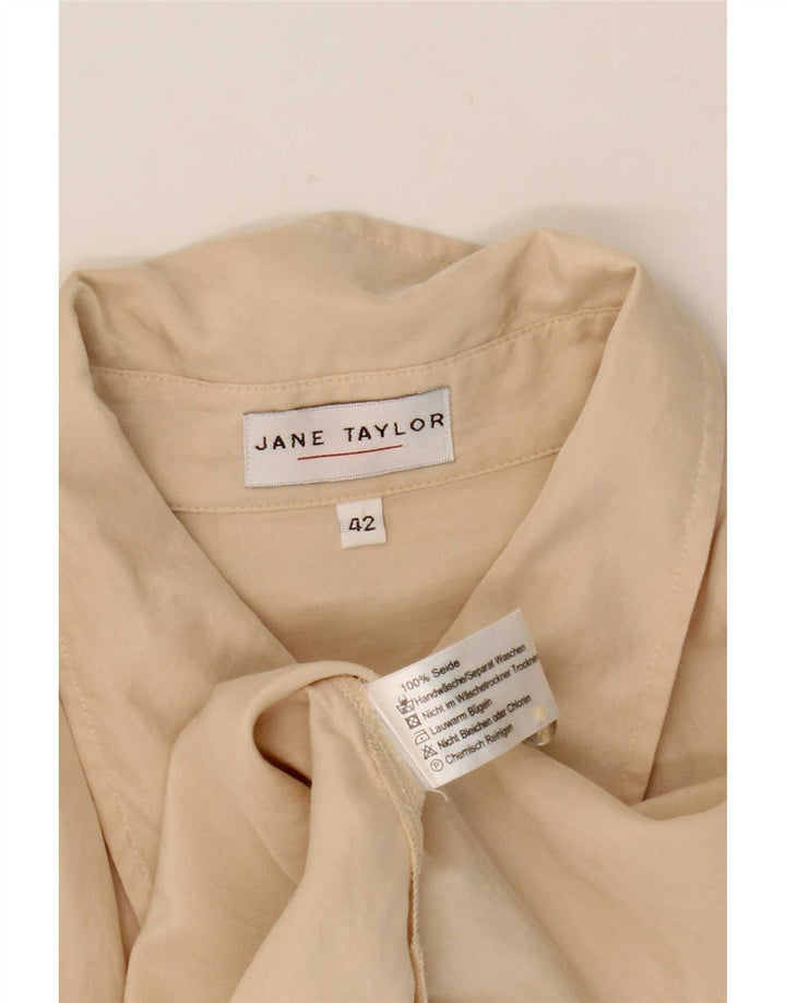 Chemisier chemise femme vintage IT 48 XL Soie Beige