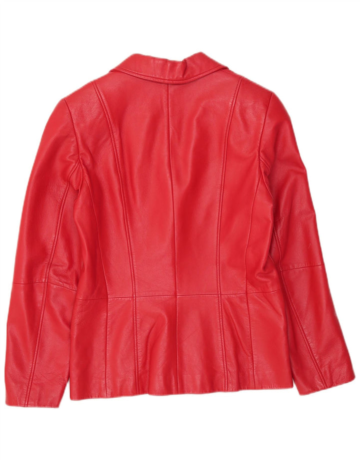 Gerry Weber Veste en cuir pour femme UK 12 Cuir rouge moyen