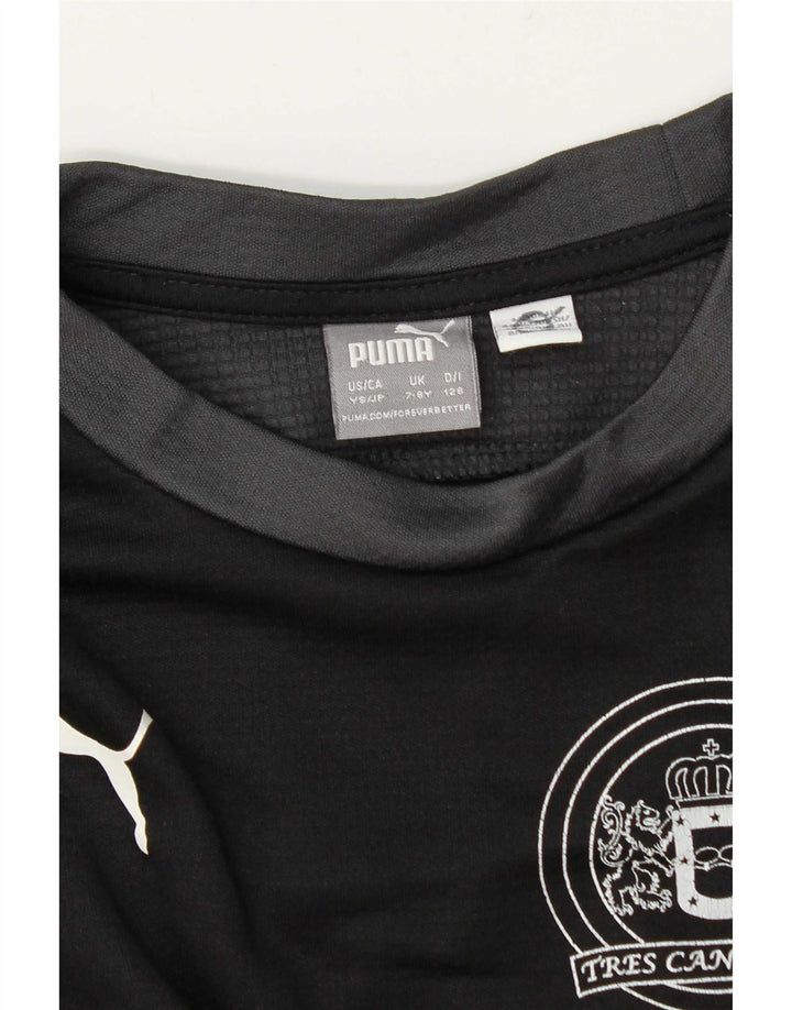 Puma Haut graphique à manches longues pour garçon 7-8 ans Noir Colourblock