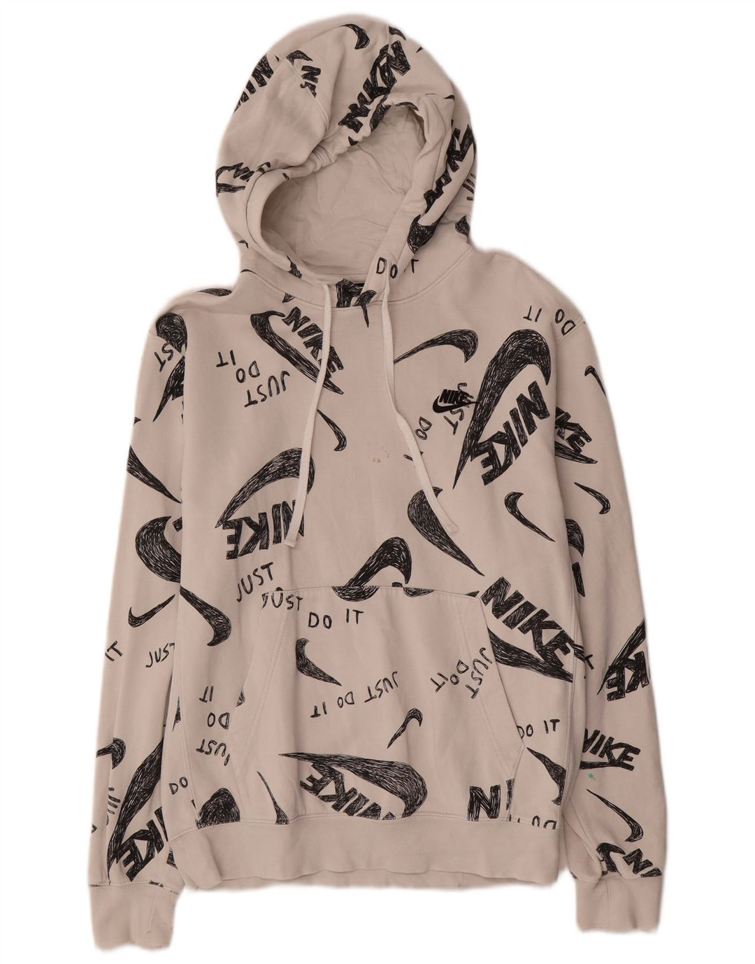 Nike Pull à capuche graphique pour homme Petit coton blanc cassé