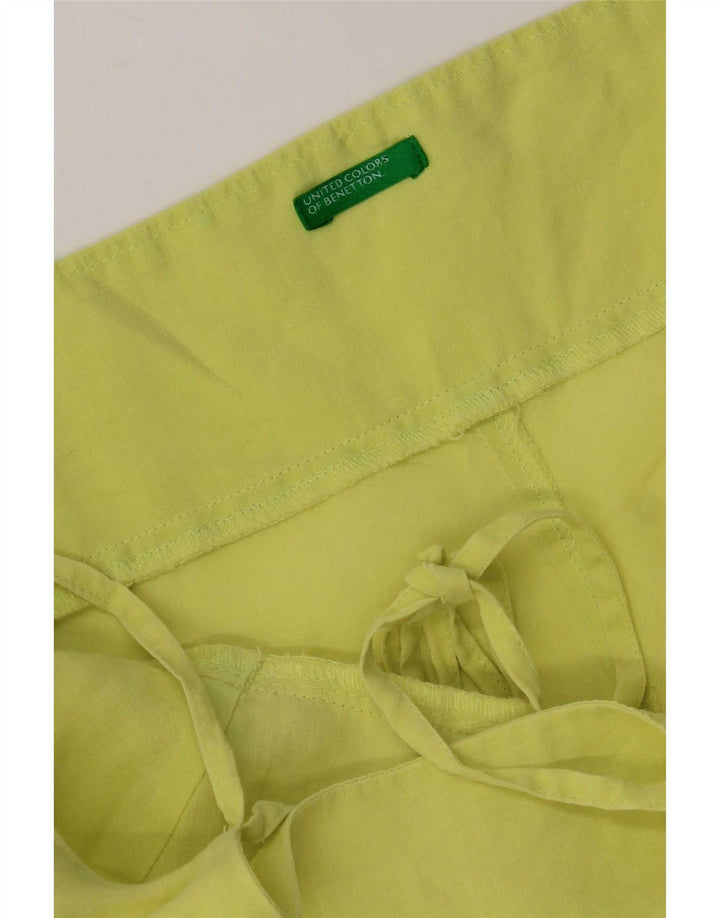 Benetton Robe d'été régulière pour femme UK 12 Jaune moyen