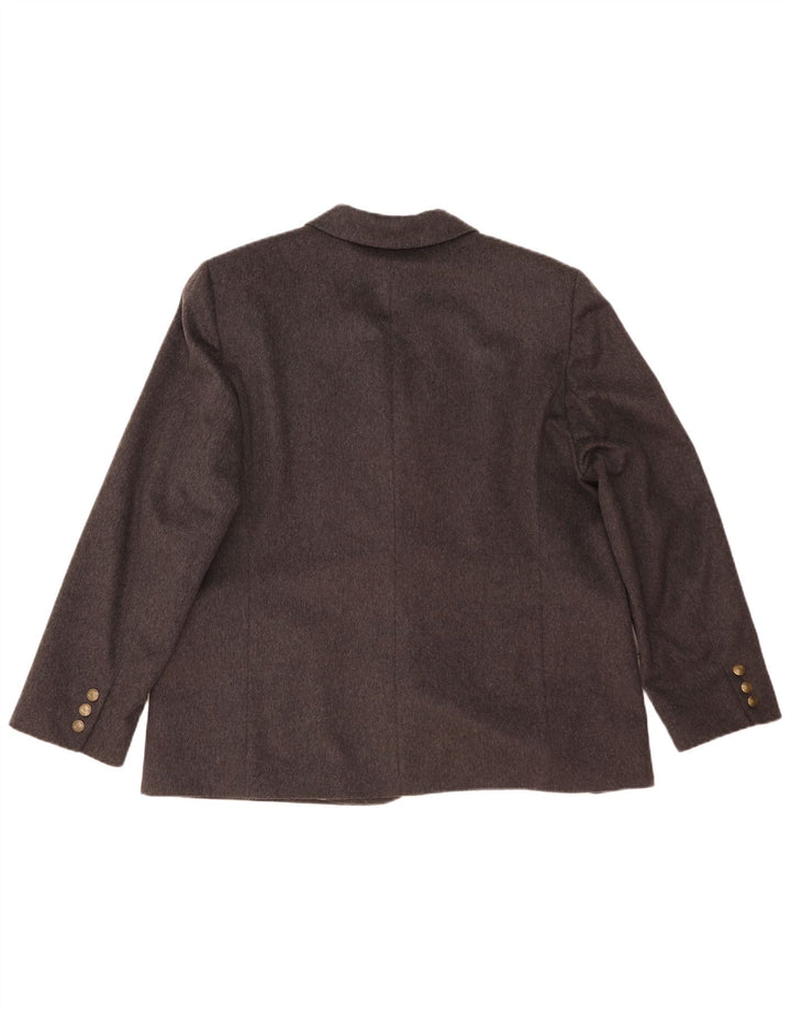 vintage Femme 2 Bouton Blazer Veste IT 51 2XL Laine Grise