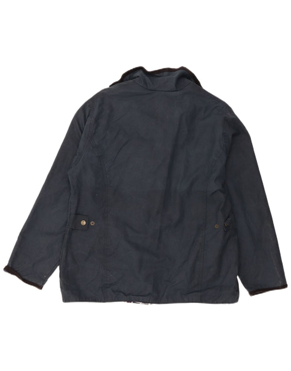 Rydale Veste en coton ciré pour femme UK 16 Large Bleu marine