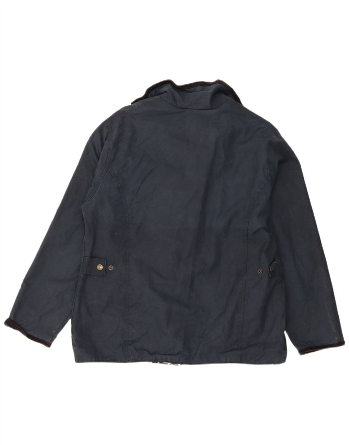 Rydale Veste en coton ciré pour femme UK 16 Large Bleu marine