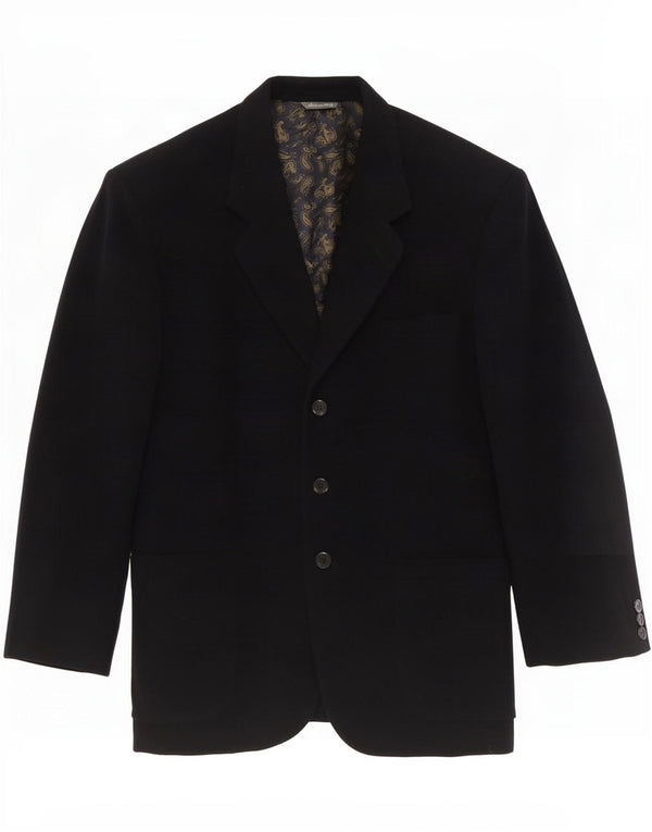 Byblos Veste Blazer 3 Boutons Homme IT 48 Laine Bleu Marine Moyen