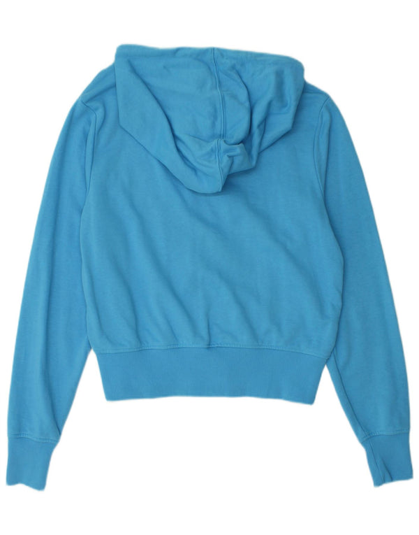 ELLESSE Pull à capuche zippé surdimensionné pour femme UK 6 XS Bleu Colorblock