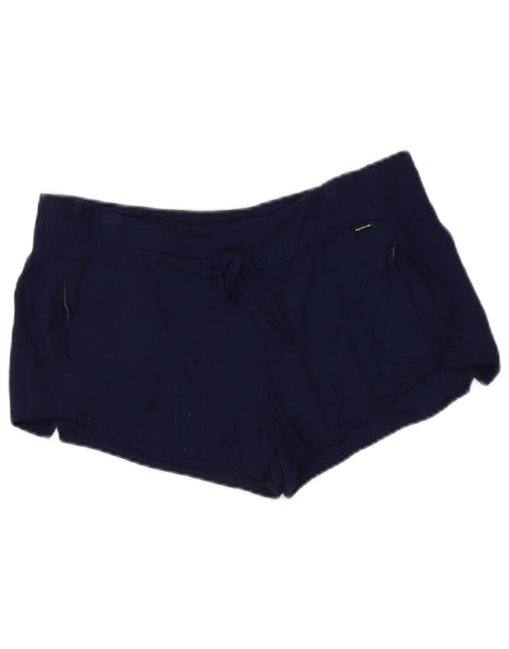Hurley Short de sport pour femme UK 14 Rayonne bleu marine moyen