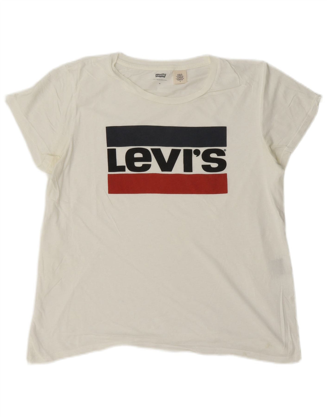 Levi's T-Shirt Graphique Femme UK 14 Blanc Moyen