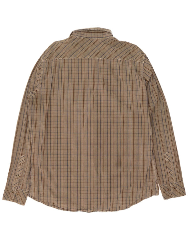 Marlboro Classics Chemise coupe régulière pour homme 2XL Kaki à carreaux en coton