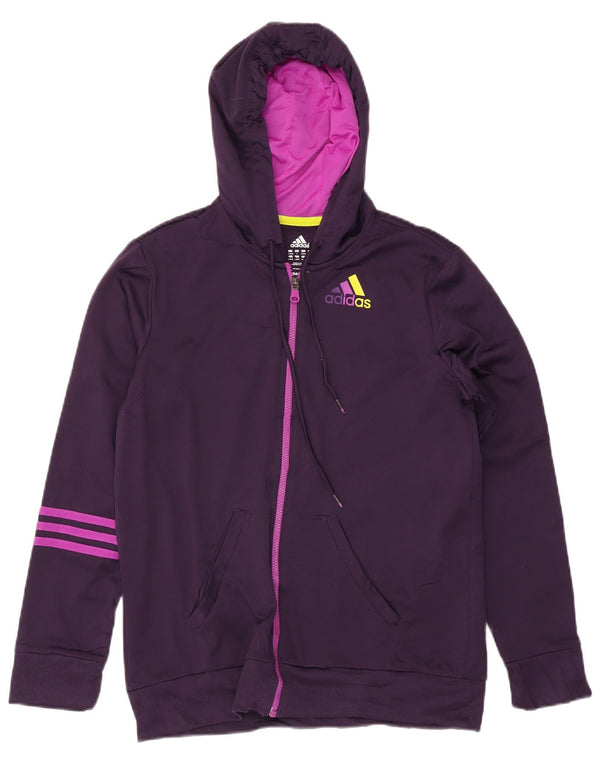 Adidas Pull à capuche zippé pour femme UK 16/18 Grand Violet Polyester