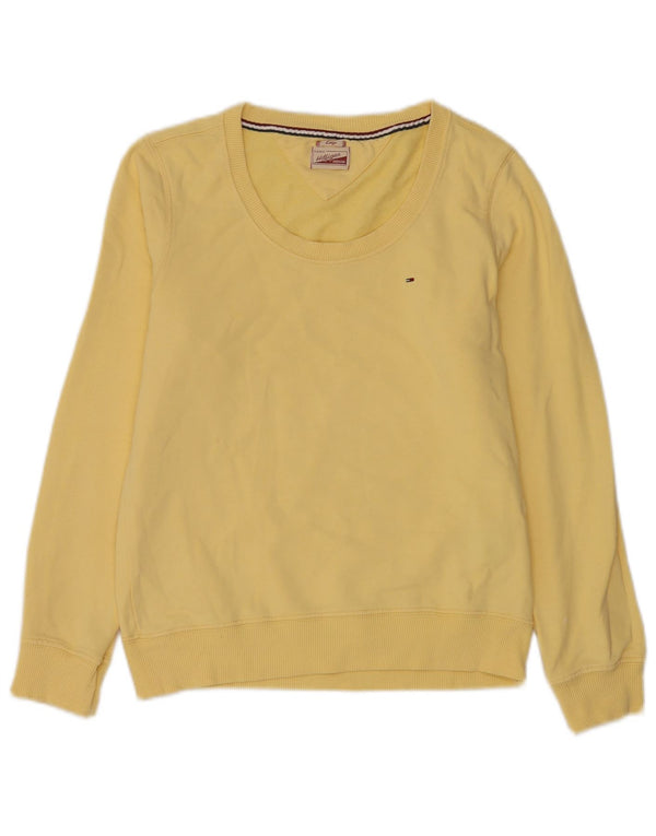 Tommy Hilfiger Sweat-shirt pour femme UK 14 Large Jaune Coton
