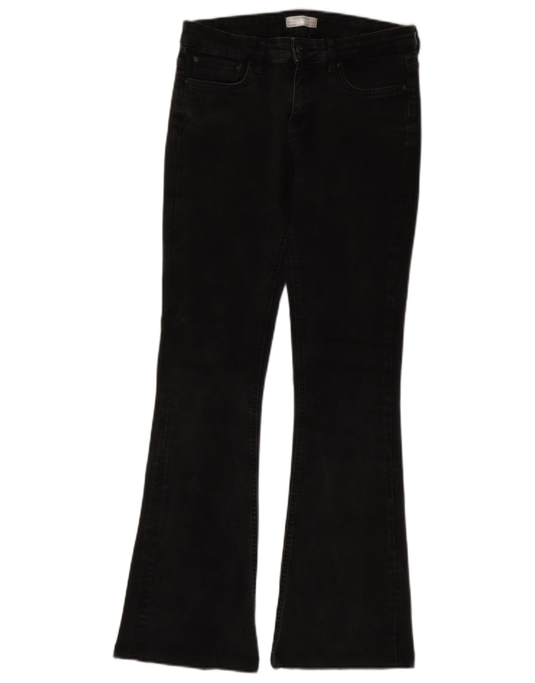 Zara Jean évasé femme EU 38 Small W28 L31 coton noir