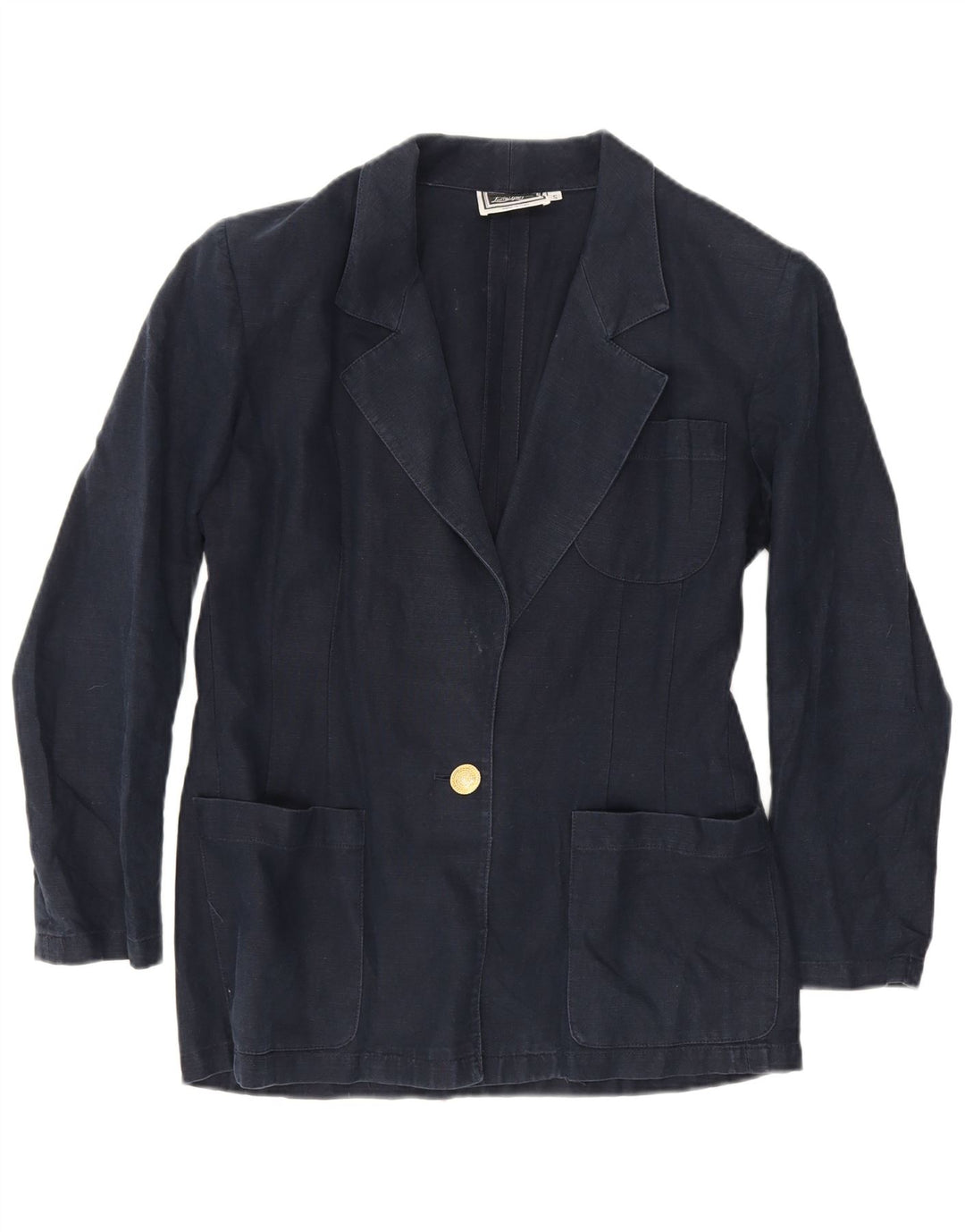 Luisa Spagnoli Veste blazer à 1 bouton pour femme UK 10 Petit Bleu marine