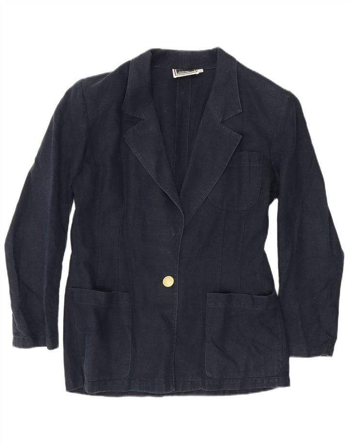 Luisa Spagnoli Veste blazer à 1 bouton pour femme UK 10 Petit Bleu marine