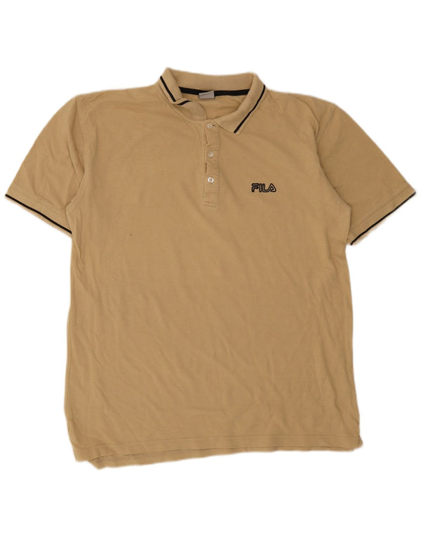 Fila Polo Homme XL Beige Rayé Coton