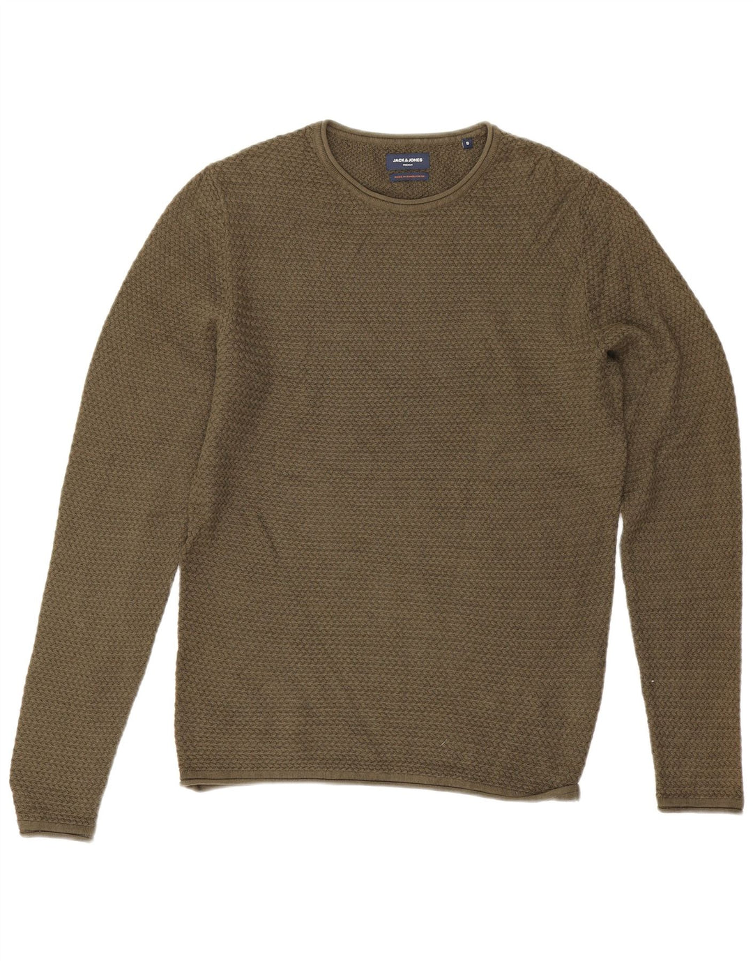 Jack & Jones Pull à col rond pour homme Petit Kaki Coton