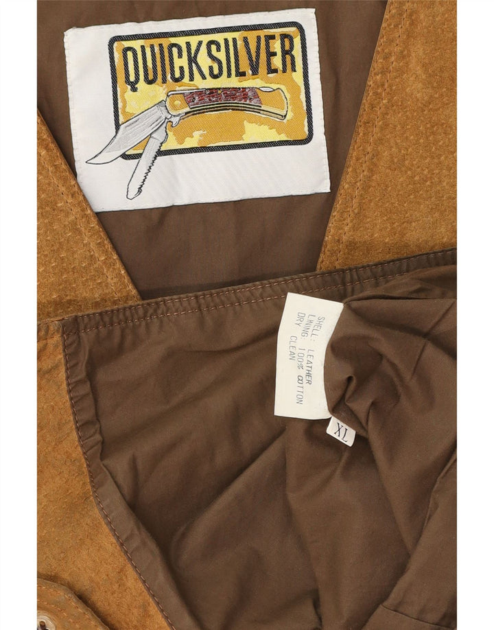 Quiksilver Gilet en daim pour homme XL en cuir marron