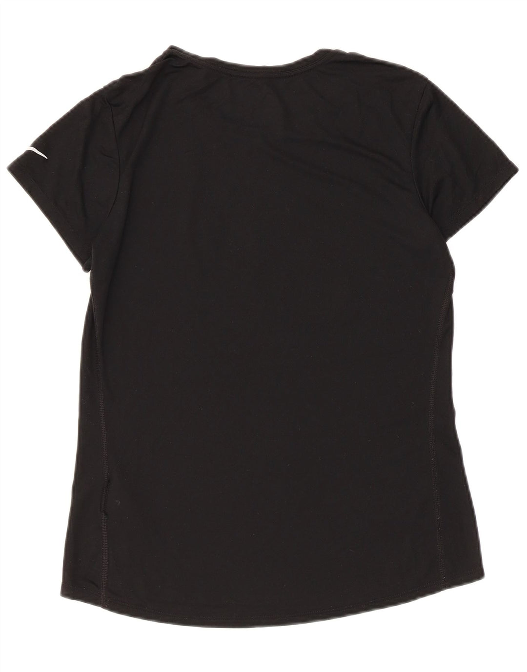 Nike Womens Dri Fit Graphic T-Shirt Top UK 12 Noir Moyen Polyester