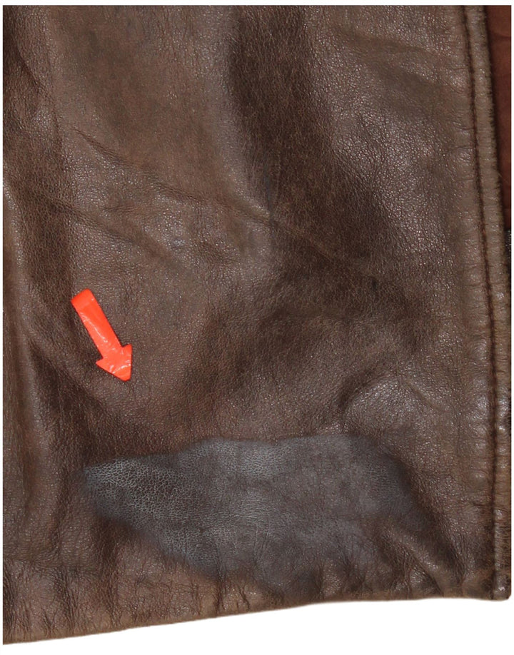 veste en cuir homme vintage UK 42 XL Cuir Marron