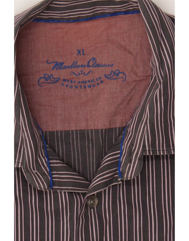 Marlboro Classics Chemise Homme XL Gris Rayé