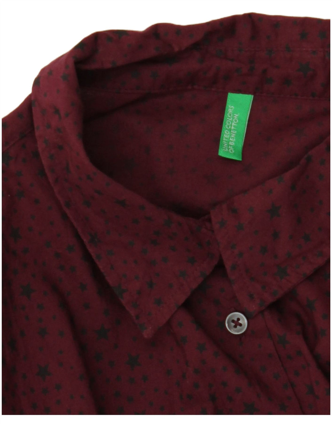BENETTON Chemise à motif abstrait pour femme UK 18 XL Bordeaux