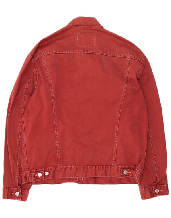 Levi's Veste en jean pour homme UK 40 Large Rouge Coton