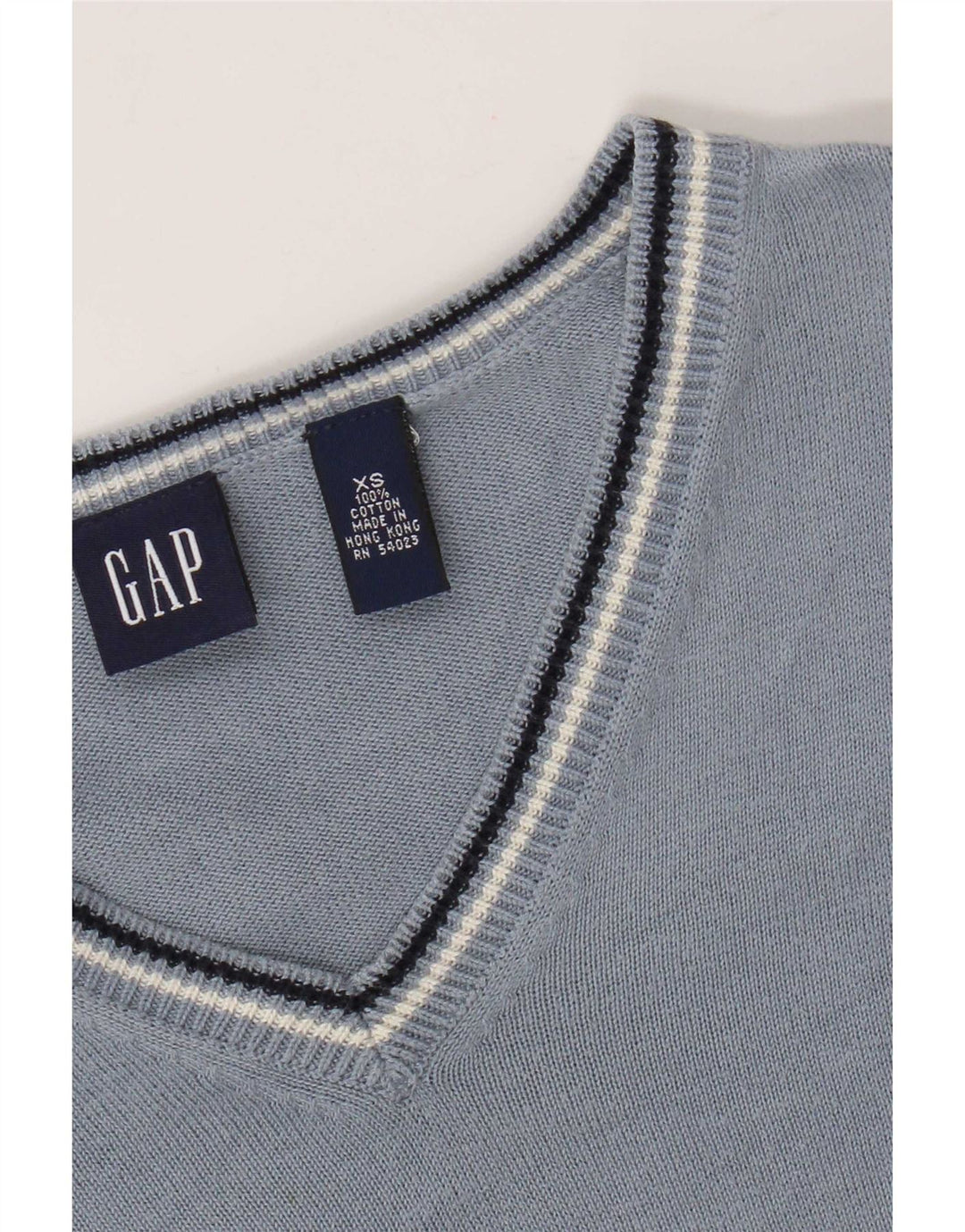 Gap Pull Col V Homme XS Bleu Coton