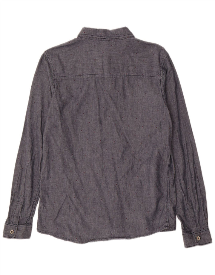 BENETTON Chemise Garçon 13-14 ans 3XL Bleu Marine à Pois Coton