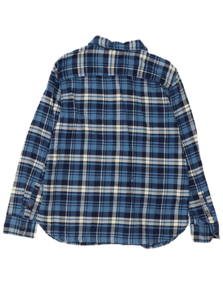 CHAPS Chemise pull en flanelle pour femme UK 14 Bleu moyen à carreaux en coton