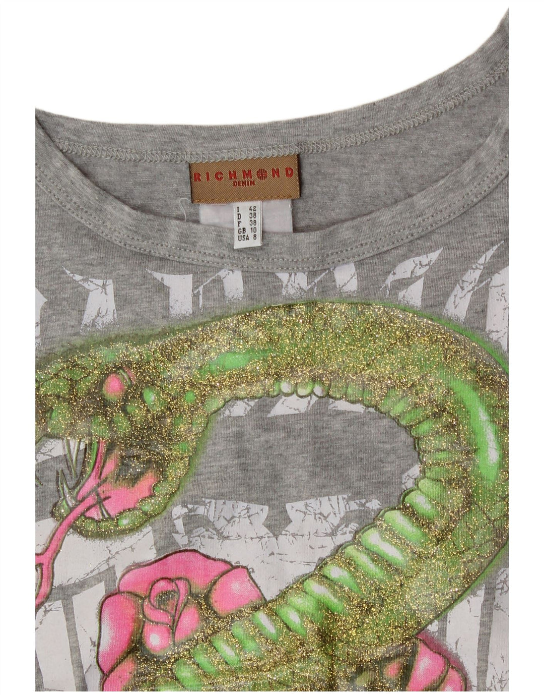 Richmond Débardeur court graphique pour femme UK 10 Petit Gris