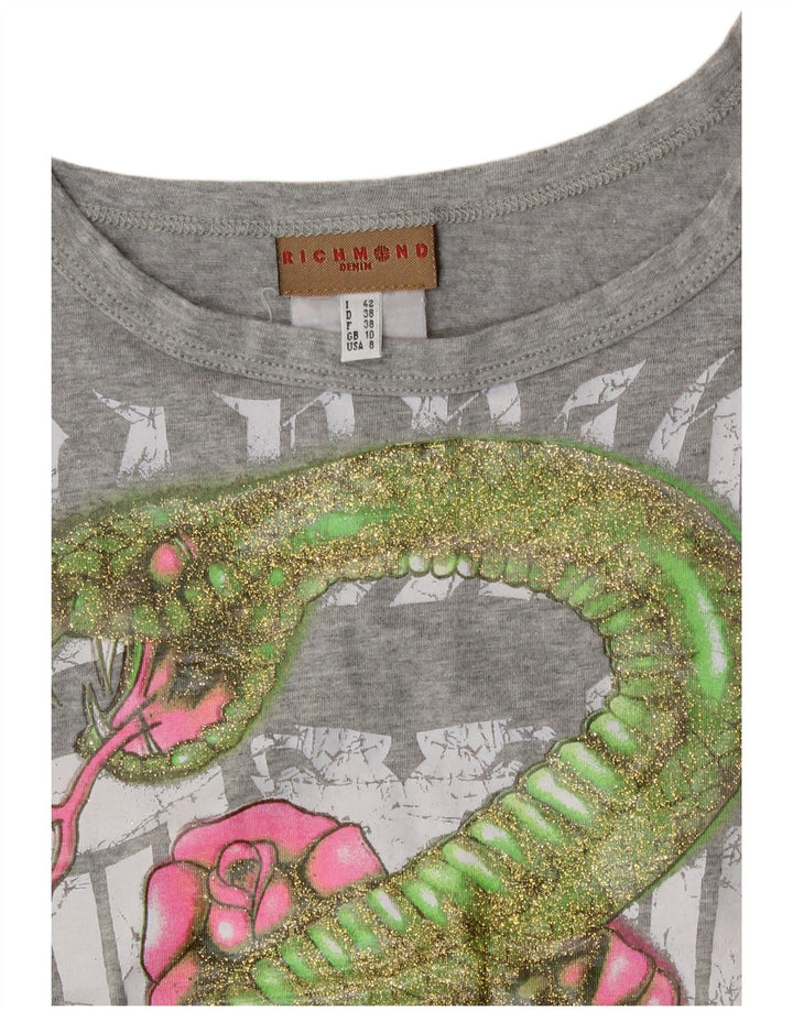 Richmond Débardeur court graphique pour femme UK 10 Petit Gris