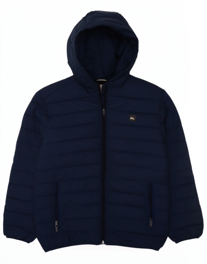 Quiksilver Veste matelassée à capuche pour garçon 13-14 ans Large Bleu Marine Polyester